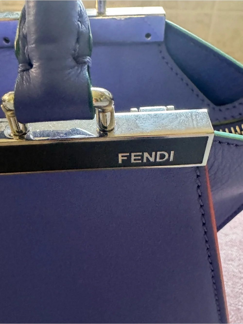 Fendi Purple Mini Satchel with Colorful Charm